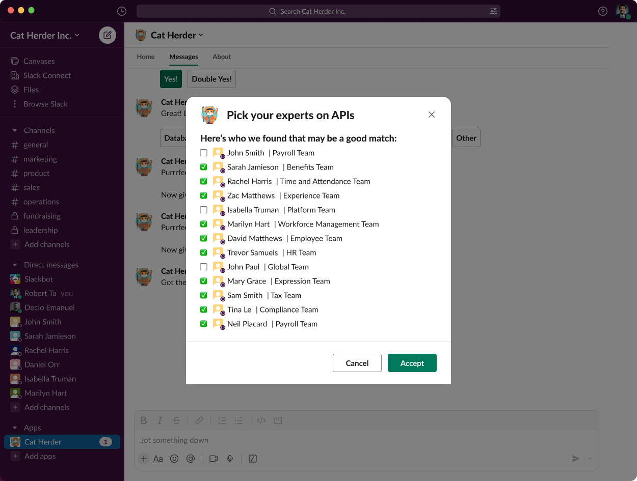 Slack Interface